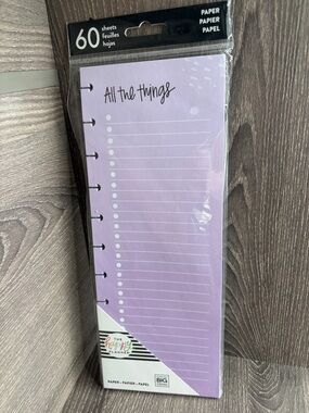 ❤️$8 NWT The Happy Planner Assorted Half Sheet Big Filler Paper 60 Sheets